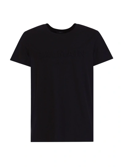 Shop Balmain T-shirt With  Paris Logo In Nero
