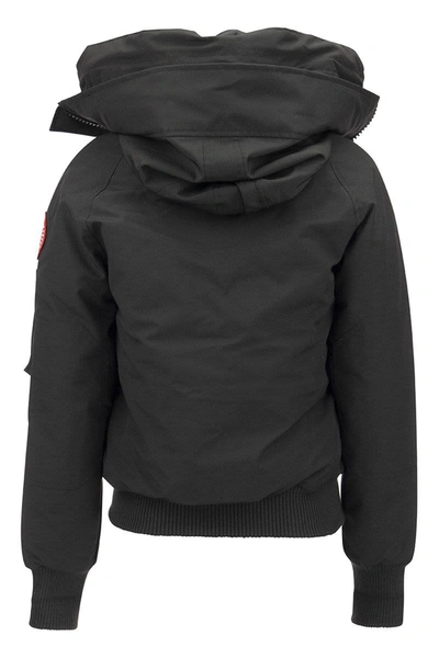 Shop Canada Goose Chilliwack - Bomber Jacket With Hood Lining In Black