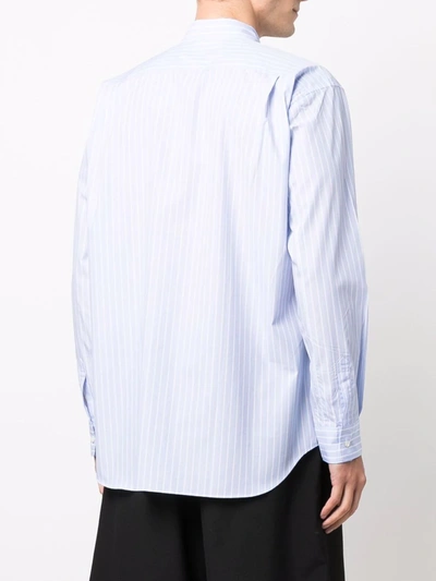 Shop Comme Des Garçons Striped Poplin Shirt In White