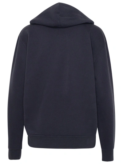 Shop Saint Laurent Blue Cotton Sweatshirt In Grey