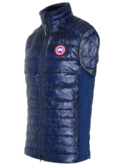 Shop Canada Goose Blue Polyamide And Polyester Hybridge Sleeveless Jacket In Navy