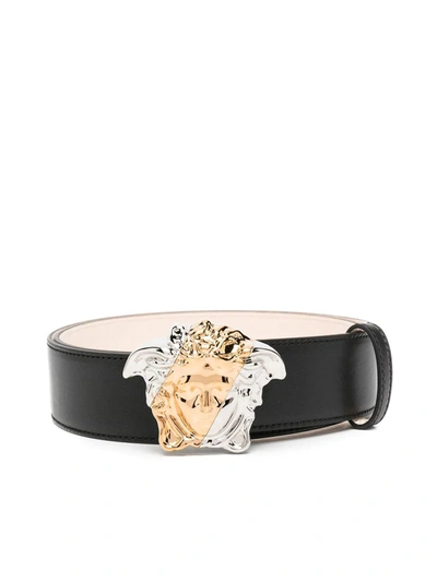 Shop Versace Belts In Nero Oro