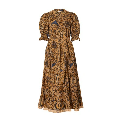 Shop Ulla Johnson Rosalind Long Dress In Horn