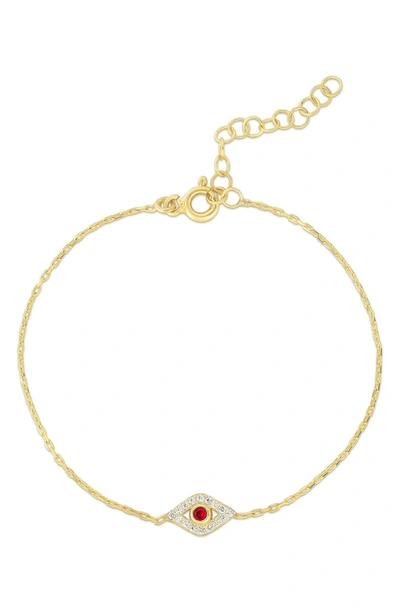 Shop Sphera Milano 14k Gold Vermeil Pave Cz Evil Eye Bracelet In Yellow Gold