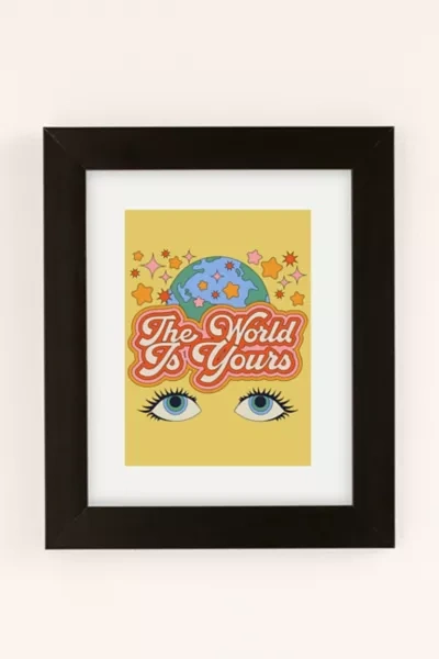 Shop Exquisite Paradox The World Is Yours Art Print In Black Matte Frame At Urban Outfitters