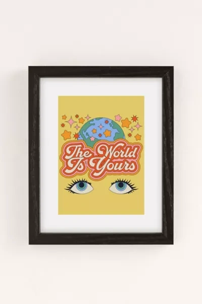 Shop Exquisite Paradox The World Is Yours Art Print In Black Wood Frame At Urban Outfitters