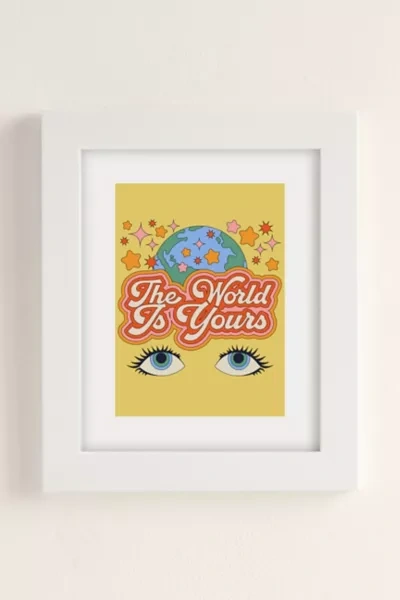 Shop Exquisite Paradox The World Is Yours Art Print In Modern White At Urban Outfitters