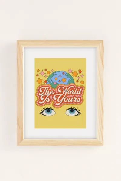 Shop Exquisite Paradox The World Is Yours Art Print In Natural Wood Frame At Urban Outfitters