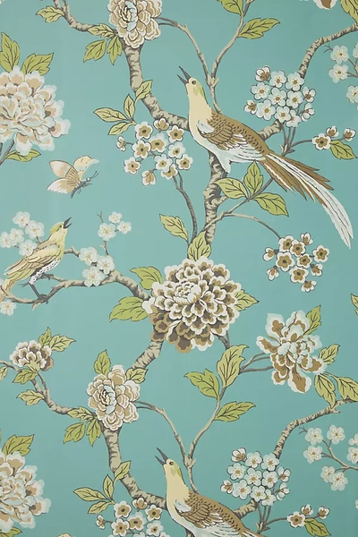 Shop York Wallcoverings Fanciful Wallpaper In Blue