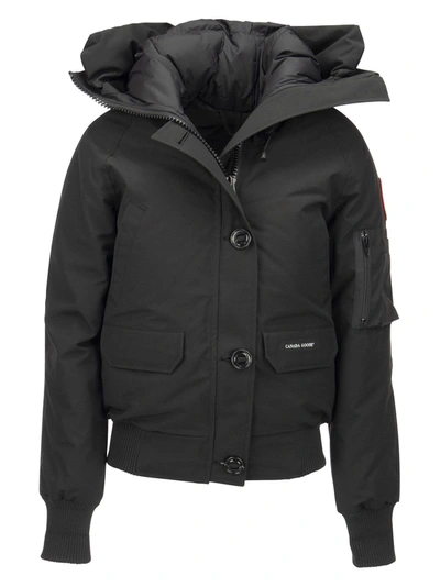 Shop Canada Goose Chilliwack - Bomber Jacket With Hood Lining In Black