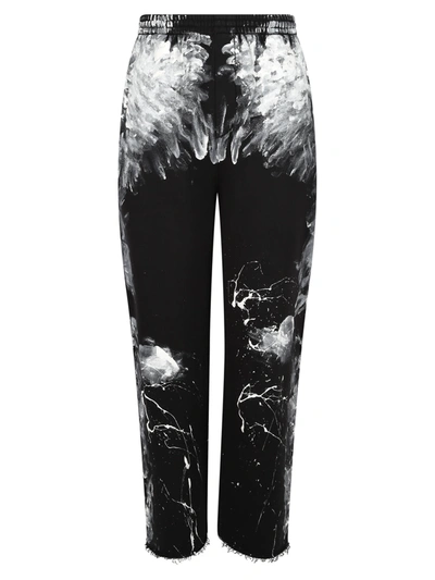 Shop Balenciaga Printed Trousers In Black