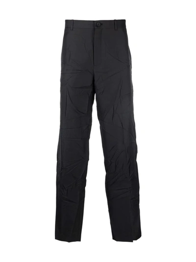 Shop Balenciaga Mid-rise Straight-leg Trousers In Black