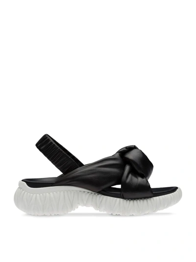Shop Miu Miu Chunky Sole Slingback Sandals In Black