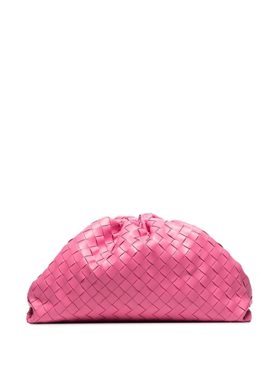 Shop Bottega Veneta The Pouch Leather Handbag In Pink