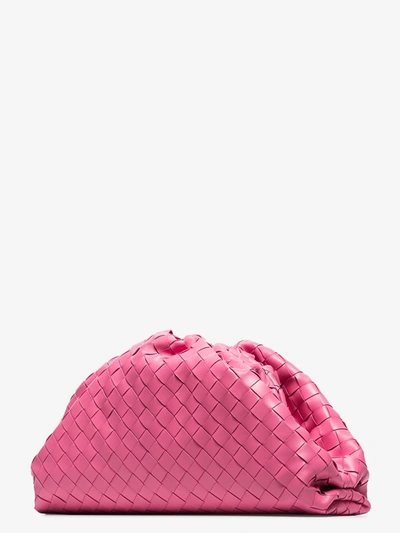 Shop Bottega Veneta The Pouch Leather Handbag In Pink