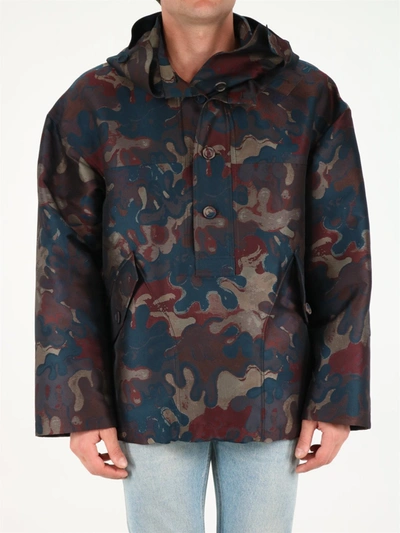 Shop Dior Homme X Peter Doig Camouflage Hooded Anorak In Multi