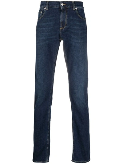 Shop Alexander Mcqueen Mid-rise Slim-fit Jeans In Blue