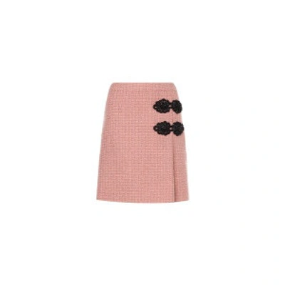 Shop Boutique Moschino Mat Skirt With Frogs In Pale Pink