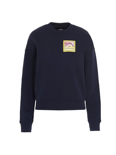 Shop Karl Lagerfeld Le Surf Crewneck Sweatshirt In Navy