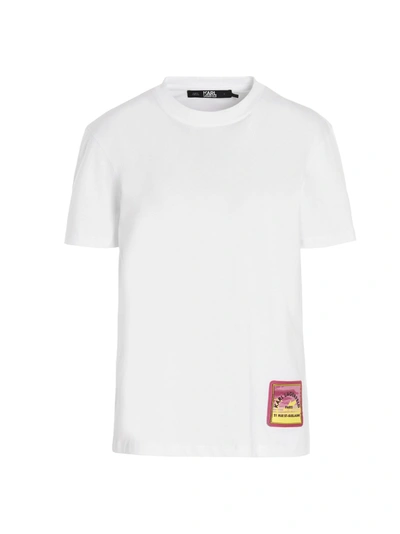 Shop Karl Lagerfeld Le Surf Crewneck T In White