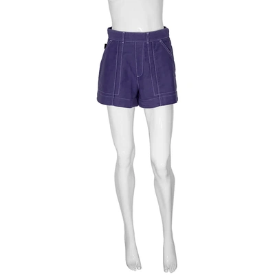 Shop Chloé Chloe Ladies Brushed Cotton A-line Shorts In Blue