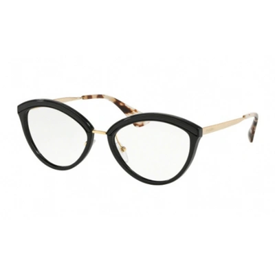 Shop Prada Unisex Black Round Eyeglass Frames Pr14uvkui1o154