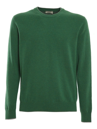 Shop Altea Vrigin Wool Jumper With Patches In Green