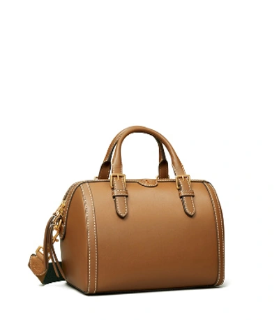 Shop Tory Burch Leather Barrel Bag In Moose