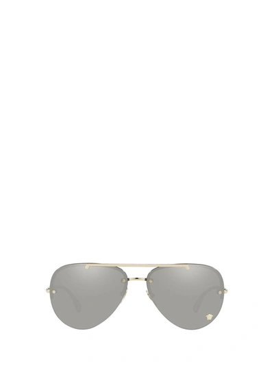 Shop Versace Eyewear Pilot Frame Sunglasses In Multi