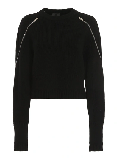 Shop Givenchy Zip Detail Sweater In Black