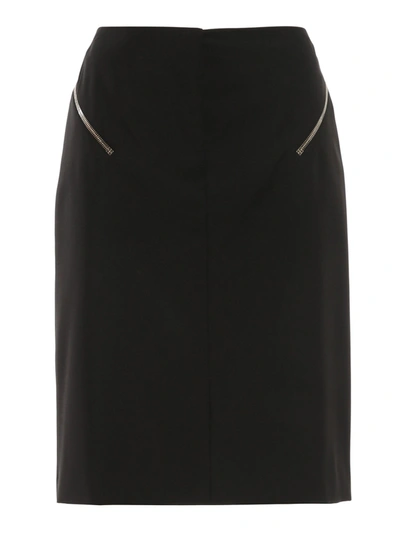 Shop Givenchy Zip Detailed Skirt In Black