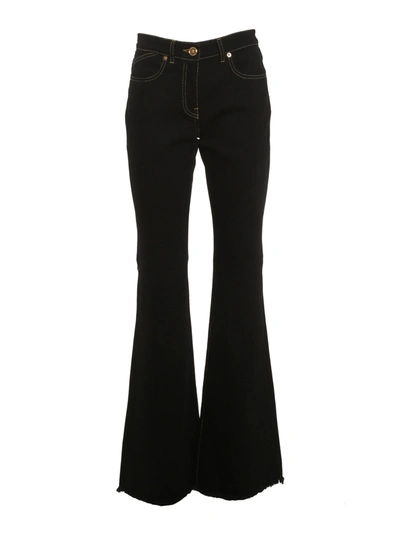 Shop Versace Medusa-motif Black Flared Jeans