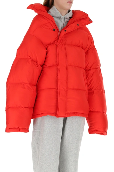 Shop Balenciaga Red Nylon Padded Jacket  Red  Donna Xs