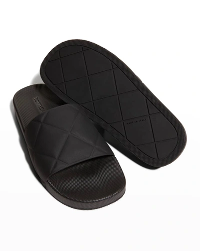 Shop Bottega Veneta The Slider Puffy Pool Sandals In Black