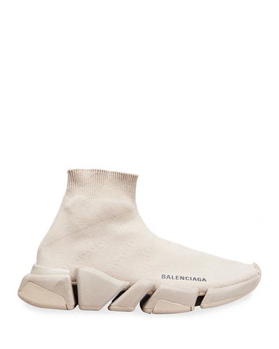 Shop Balenciaga Speed Knit Sock Trainer Sneakers In Beige