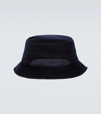 Shop Loro Piana Cashmere Bucket Hat In Blue