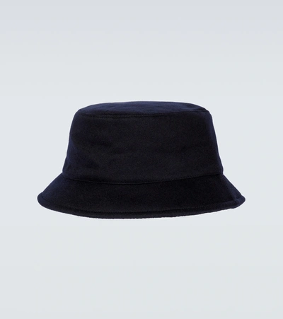 Shop Loro Piana Cashmere Bucket Hat In Blue