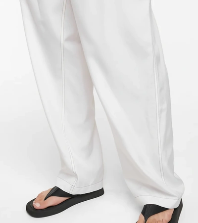 Shop Wardrobe.nyc Release 07 High-rise Straight Silk Pants In White
