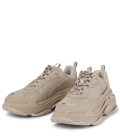 Shop Balenciaga Triple S Sneakers In Beige