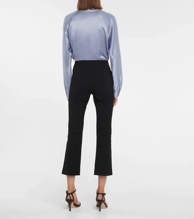 Shop Vince Mid-rise Cropped Kick-flare Pants In Black