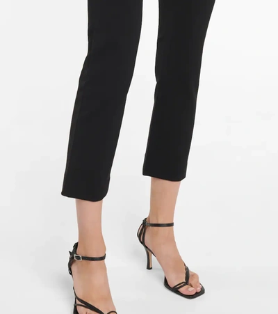 Shop Vince Mid-rise Cropped Kick-flare Pants In Black