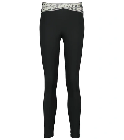 Shop Off-white High-rise Logo Leggings In Black