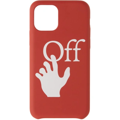 Shop Off-white Red Hands Off Iphone 11 Pro Case