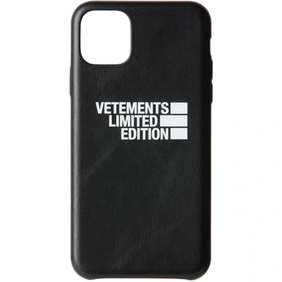 Shop Vetements Black 'limited Edition' Logo Iphone 11 Pro Max Case In Black 11 Pro Max 146