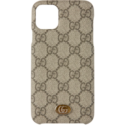 Shop Gucci Beige Ophidia Gg Supreme Iphone 11 Pro Max Case In 9742 Beige