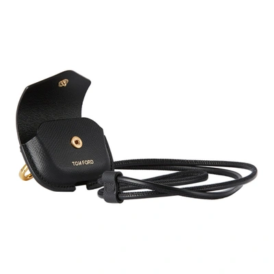 Shop Tom Ford Black Grained Leather Airpods Case In U9000 Black