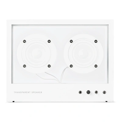 Transparent White Small Glass Speaker In White