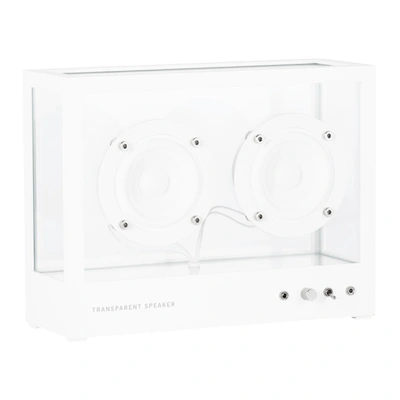 Transparent White Small Glass Speaker In White