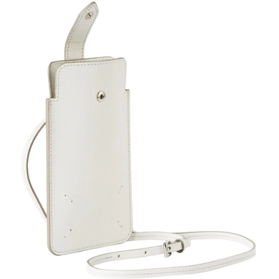 Shop Maison Margiela White Leather Phone Pouch In T1003 White