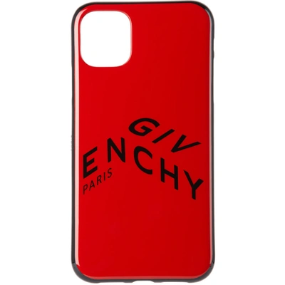 Shop Givenchy Red Refracted Logo Iphone 11 Case In 606 Red/bla